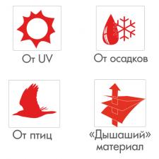 Чехол-тент для внедорожников, размер L: 457х185х145 см